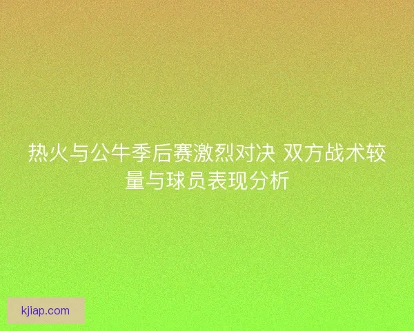 热火与公牛季后赛激烈对决 双方战术较量与球员表现分析
